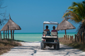 Discover the Caribbean island with a fun golf car