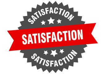 satisfaction sign. satisfaction red-black circular band label