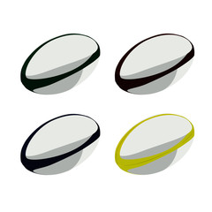 rugby ball different color set