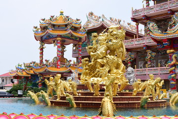 Chinese style. Is a tourist attraction for tourists to pay homage to Chinese gods in Chonburi,...