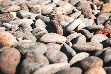 stones closeup on pebble stone beach - pebbles macro -
