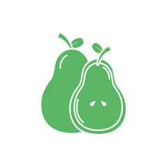 Isolated pear fruit vector design