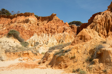 Fototapeta premium Felsenküste aus Sandstein, Atlantikküste, Algarve, Portugal, Europa