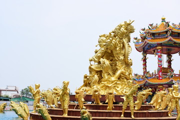 Chinese style. Is a tourist attraction for tourists to pay homage to Chinese gods in Chonburi,...