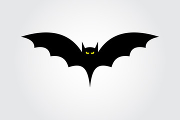 Black Bat Icon Silhouette Vector Design
