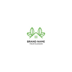 green house logo vector green home stock vector