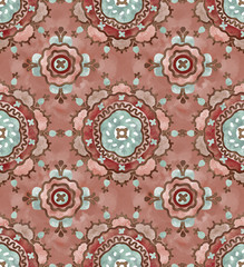 Abstract watercolor seamless pattern drawn by hand