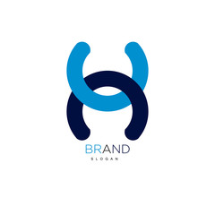 combination two semicircles logo design