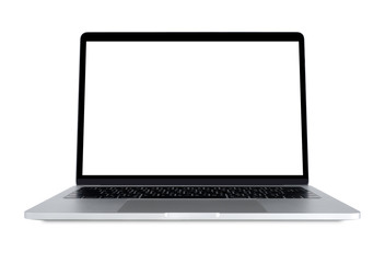Blank screen Laptop Computer isolated on white background with clipping path.