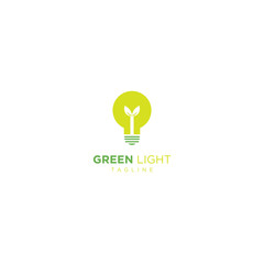 Ecology bulb lamp with leaf logo. Energy saving lamp symbol, icon.