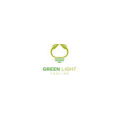 Ecology bulb lamp with leaf logo. Energy saving lamp symbol, icon.