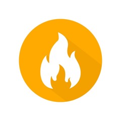 Fire flame icon vector. illustration of fire isolated on circle shape, fire flame element