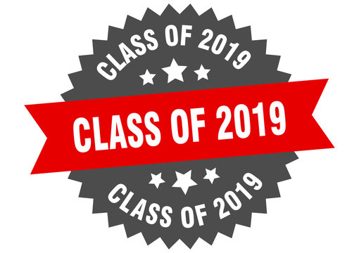 class of 2019 sign. class of 2019 red-black circular band label
