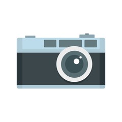 Retro camera icon. Flat illustration of retro camera vector icon for web design