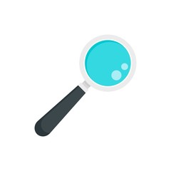 Lab magnify glass icon. Flat illustration of lab magnify glass vector icon for web design