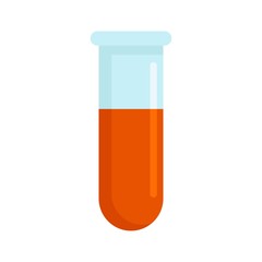 Blood test tube icon. Flat illustration of blood test tube vector icon for web design