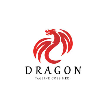 Dragon logo design template. Vector illustration