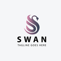 Swan logo design template. Vector illustration