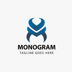 Letter M logo design template. Vector illustration