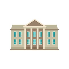 Classic courthouse icon. Flat illustration of classic courthouse vector icon for web design