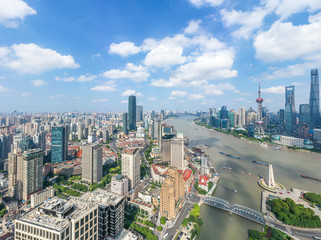 Fototapeta premium city skyline in shanghai china