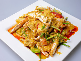 Fried crab with Curry Powder, Thai food