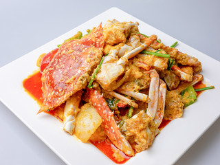 Fried crab with Curry Powder, Thai food