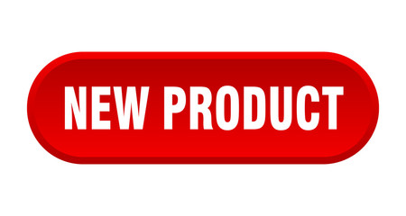 new product button. new product rounded red sign. new product