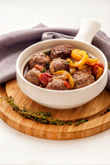 Meatballs with vegetables.
