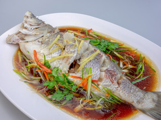 Steamed snapper with soy sauce