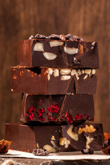 Chocolate with nuts.