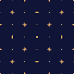 Vector seamless retro pattern with stars. Wrapper. Holiday print