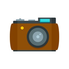 Retro camera icon. Flat illustration of retro camera vector icon for web design