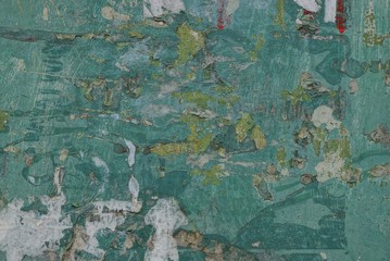 metal background of green gray shabby old wall
