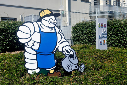 Clermont-Ferrand, France &ndash; September 4, 2019: Bibendum Michelin on the green spaces