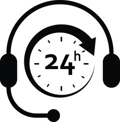 illustration vector icon of 24/7