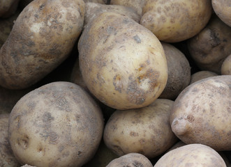 raw potatoes with peel