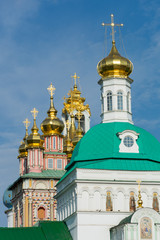 Fototapeta na wymiar Sergiev Posad. Domes of the cathedrals of the Holy Trinity Sergius Lavra