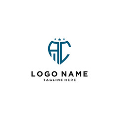 Fototapeta premium logo design for companies, Inspiration from the initial letters of the AC logo icon. - Vector