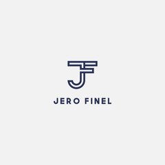 letter j and f logo design. monogram initial j + f.