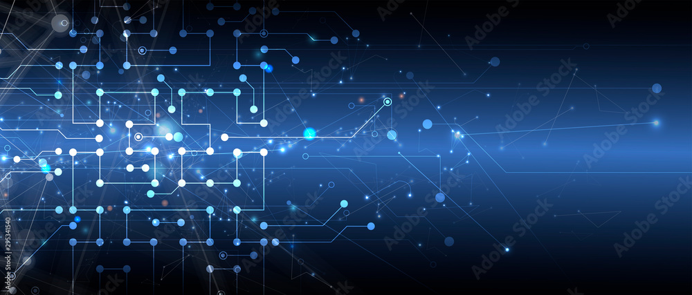 Aufkleber Abstract circuit board futuristic technology processing background
