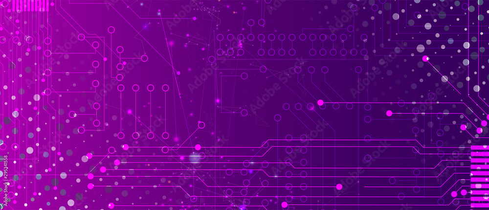 Poster Abstract circuit board futuristic technology processing background