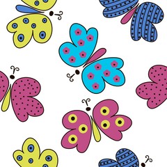 Abstract geometric butterfly seamless pattern for surface design. Vector