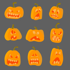Jack o' lantern collection for your design Halloween