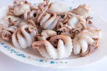 Cooking the grilled polyps