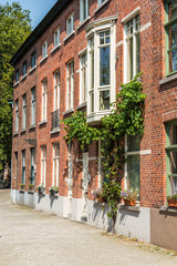 Vintage street in Bruges Belgium.Europe landscape panorama old town.