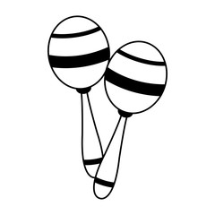 cuban maracas icon, flat design