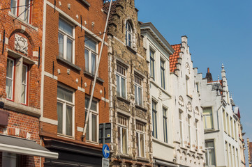Obraz premium Vintage street in Bruges Belgium.Europe landscape panorama old town.