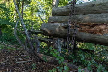 Holzfäller alter Lastenschlitten 