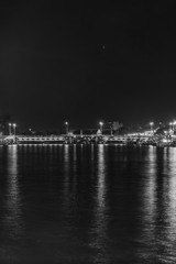 The bridge in Szczecin at night. Summer time